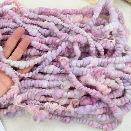 Handspun Chunky Tasmanian Merino Yarn in Pink Puff| Hand Spun Yarn | Sally Ridgway | Shop Wool, Felt and Fibre Online