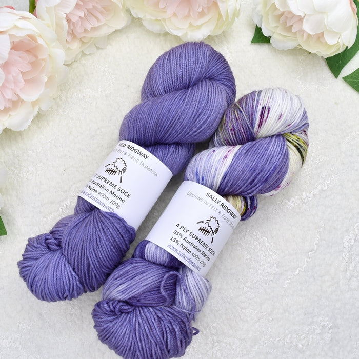 Imperial Blue 4 ply Supreme Sock Yarn Hand Dyed| Sock Yarn | Sally Ridgway | Shop Wool, Felt and Fibre Online