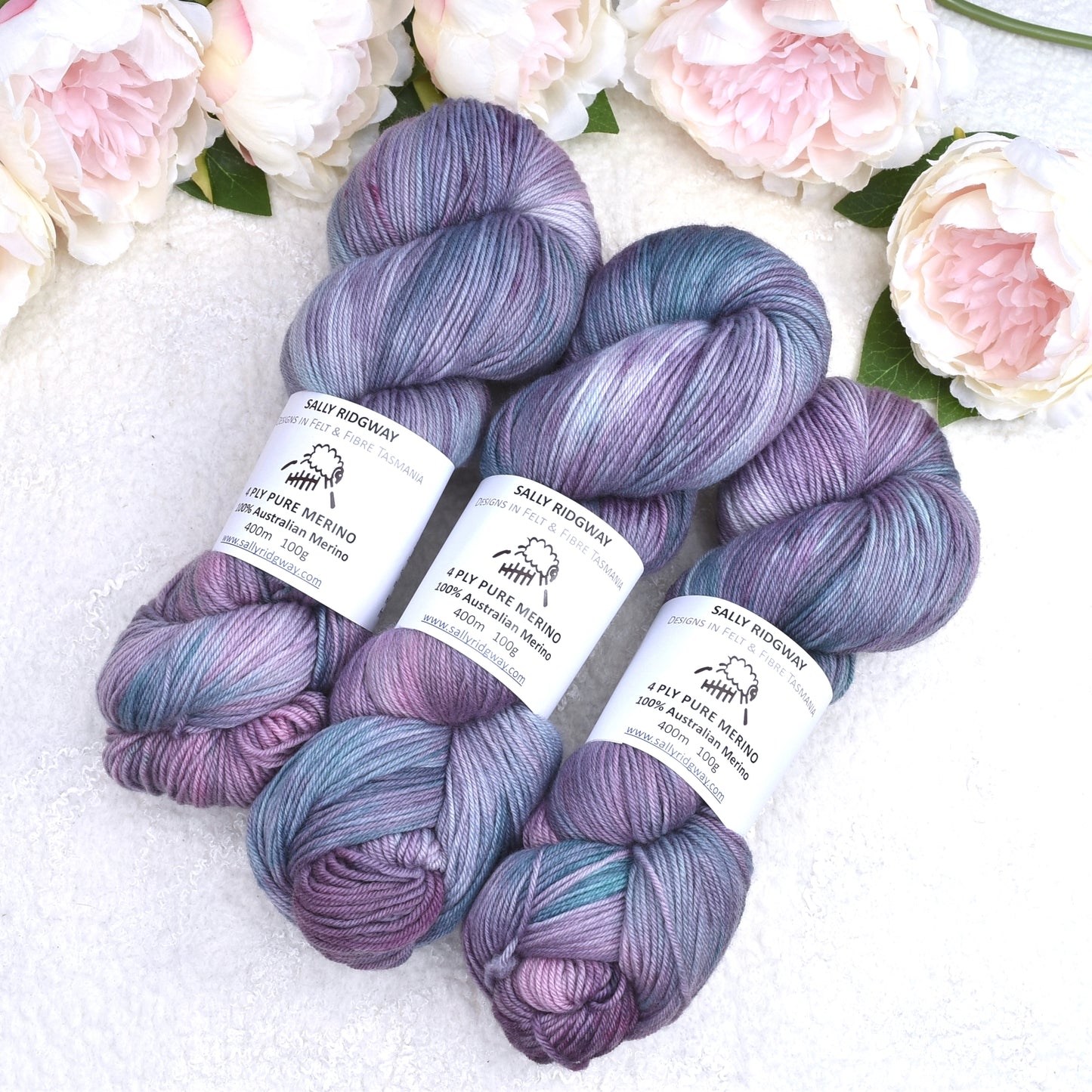 Lavender Flower 4 Ply Pure Australian Merino Wool Yarn Hand Dyed| 4 Ply Pure Merino Yarn | Sally Ridgway | Shop Wool, Felt and Fibre Online