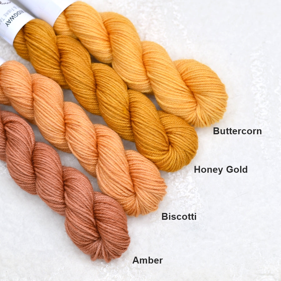 Mini Skeins 4 Ply Supreme Sock Yarn Honey Gold| Mini Skeins | Sally Ridgway | Shop Wool, Felt and Fibre Online