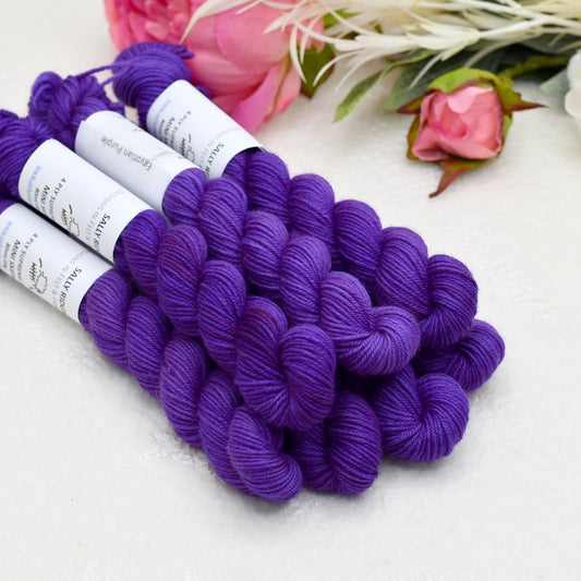 Mini Skeins 4 Ply Supreme Sock Yarn Egyptian Purple| Mini Skeins | Sally Ridgway | Shop Wool, Felt and Fibre Online