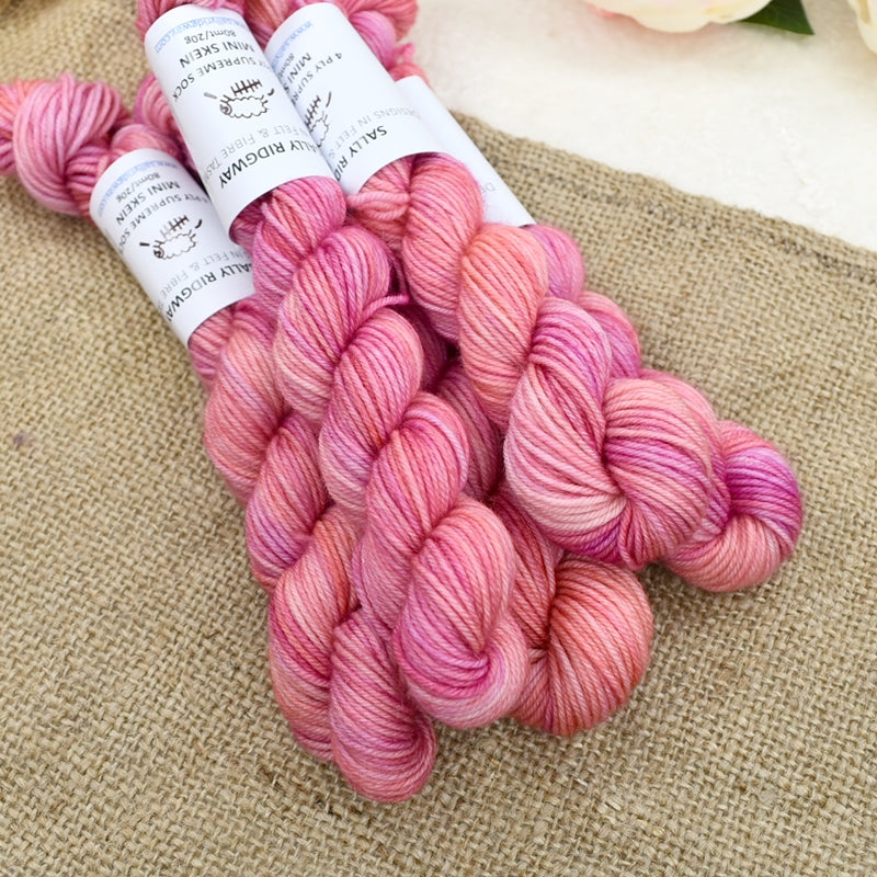 Mini Skeins 4 Ply Supreme Sock Yarn in Apricot Kiss| Mini Skeins | Sally Ridgway | Shop Wool, Felt and Fibre Online