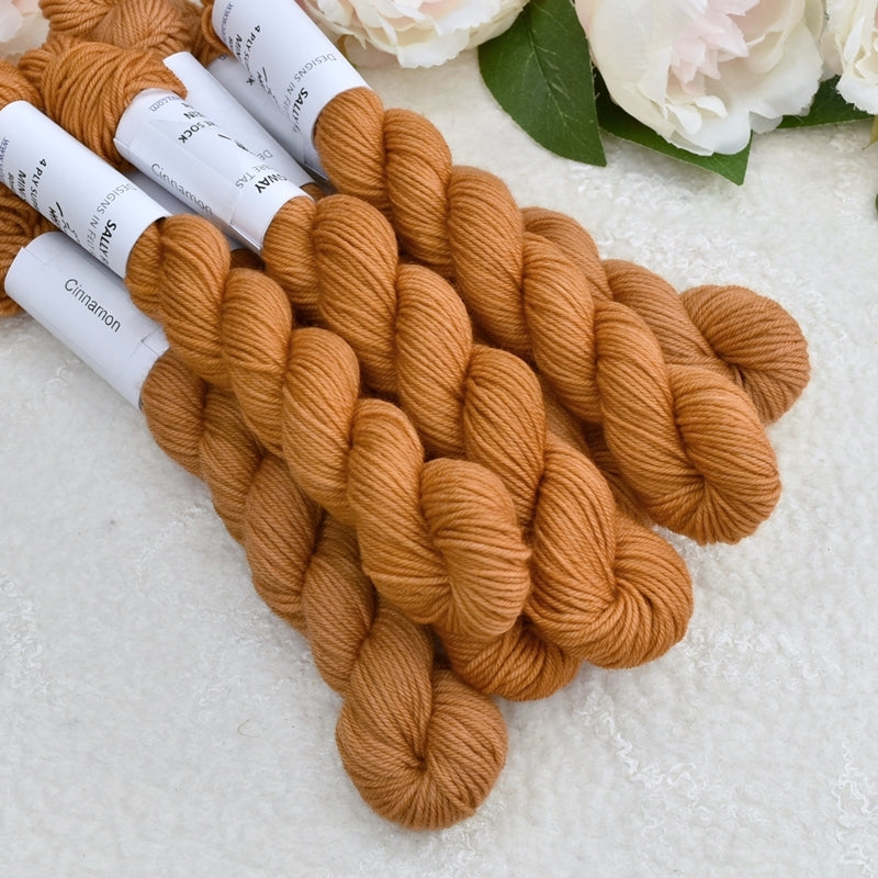 Mini Skeins 4 Ply Supreme Sock Yarn in Cinnamon| Mini Skeins | Sally Ridgway | Shop Wool, Felt and Fibre Online
