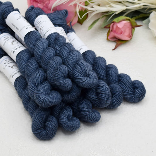 Mini Skeins 4 Ply Supreme Sock Yarn in Dark Denim| Mini Skeins | Sally Ridgway | Shop Wool, Felt and Fibre Online