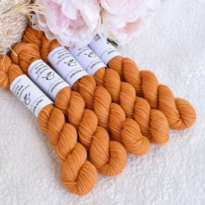 Mini Skeins 4 Ply Supreme Sock Yarn in Mandarin| Mini Skeins | Sally Ridgway | Shop Wool, Felt and Fibre Online
