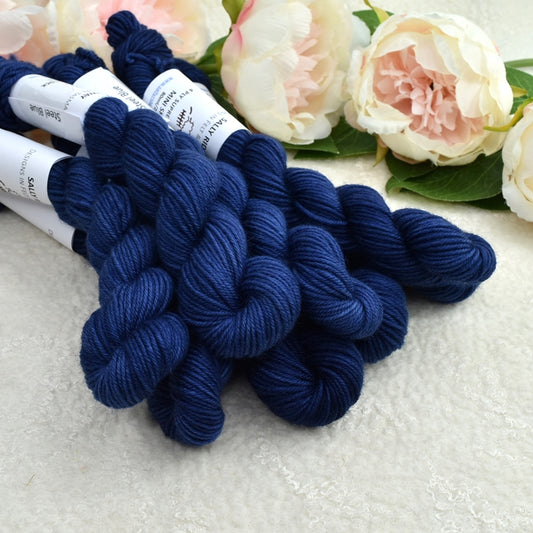 Mini Skeins 4 Ply Supreme Sock Yarn in Steel Blue| Mini Skeins | Sally Ridgway | Shop Wool, Felt and Fibre Online