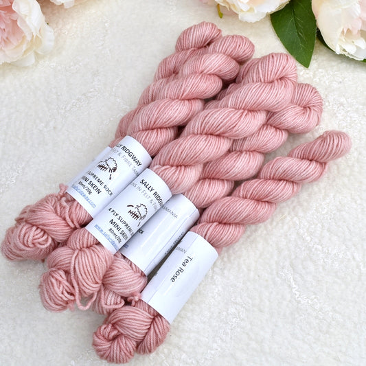 Mini Skeins 4 Ply Supreme Sock Yarn in Tea Rose| Mini Skeins | Sally Ridgway | Shop Wool, Felt and Fibre Online
