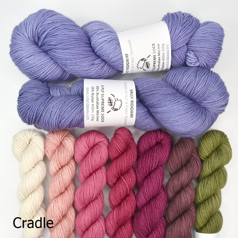 Mountain Musings MKAL Yarn Kit - Dyed to Order-Sock Yarn-6-Cradle-Sally Ridgway Designs in Felt &amp; Fibre