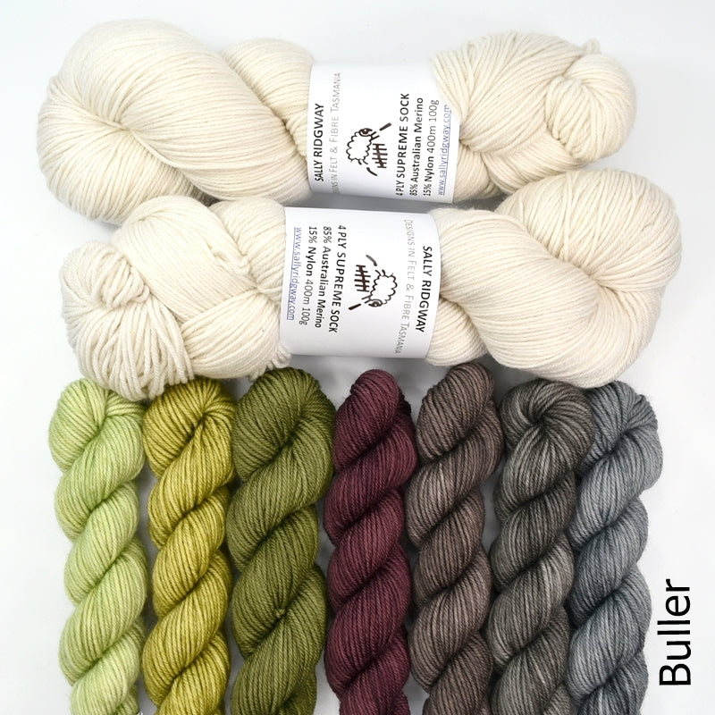 Mountain Musings MKAL Yarn Kit - Dyed to Order-Sock Yarn-4-Buller-Sally Ridgway Designs in Felt &amp; Fibre