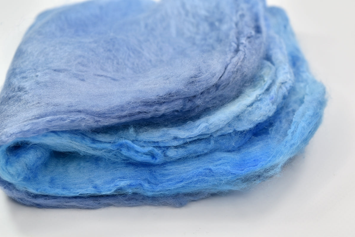 Mulberry Silk Hankies Hand Dyed Sky Blue| Silk Hankies | Sally Ridgway | Shop Wool, Felt and Fibre Online