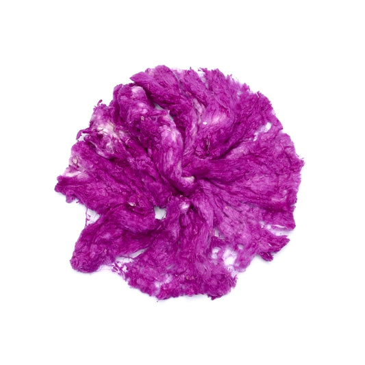Mulberry Silk Noil Fibre Hand Dyed Crimson Pink| Silk Noil | Sally Ridgway | Shop Wool, Felt and Fibre Online