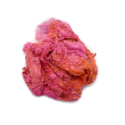 Mulberry Silk Noil Fibre Hand Dyed in Pink and Orange| Silk Noil | Sally Ridgway | Shop Wool, Felt and Fibre Online