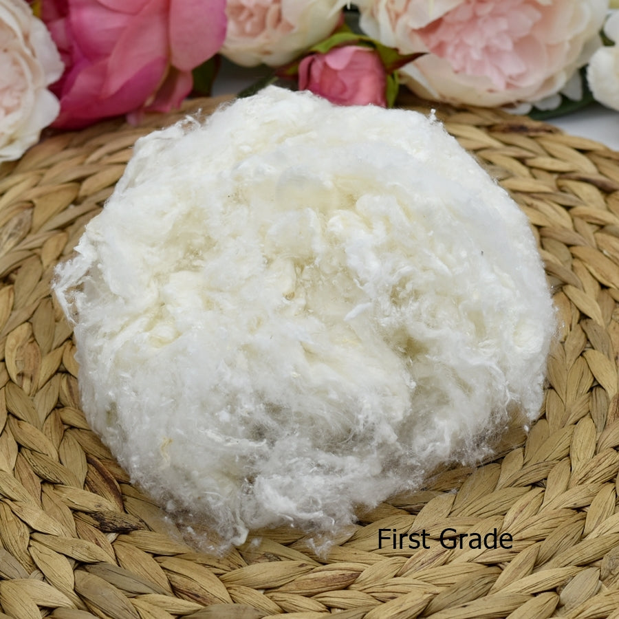Mulberry Silk Noil Fibre Undyed| Silk Noil | Sally Ridgway | Shop Wool, Felt and Fibre Online