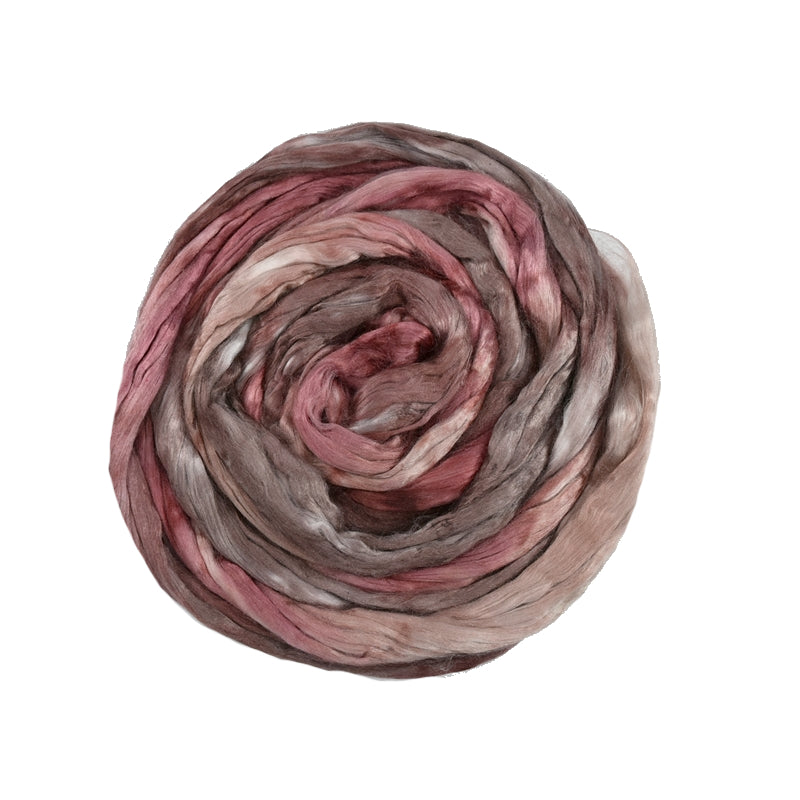 Mulberry Silk Roving Hand Dyed in Canyon 13636| Silk Roving/Sliver | Sally Ridgway | Shop Wool, Felt and Fibre Online