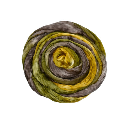 Mulberry Silk Roving Hand Dyed in Sunflower| Silk Roving/Sliver | Sally Ridgway | Shop Wool, Felt and Fibre Online