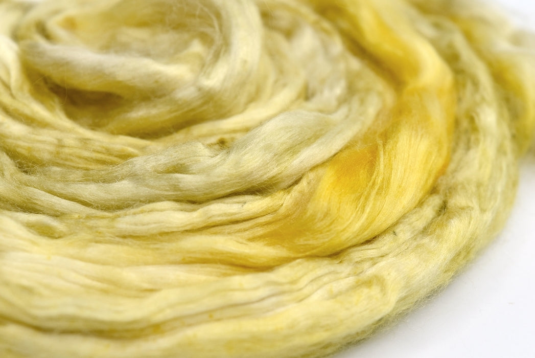 Mulberry Silk Roving Hand Dyed in Twisted Ginger| Silk Roving/Sliver | Sally Ridgway | Shop Wool, Felt and Fibre Online