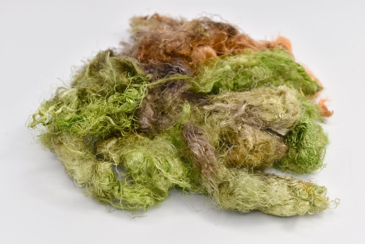 Mulberry Silk Throwster Waste Fibre Hand Dyed Autumn 13035| Silk Throwster | Sally Ridgway | Shop Wool, Felt and Fibre Online