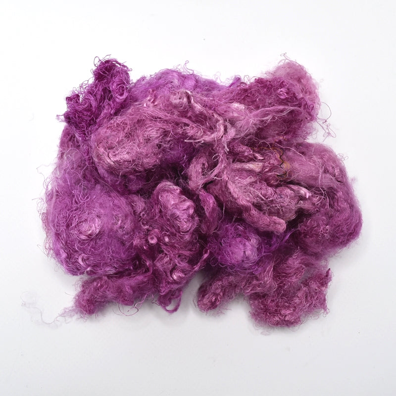Mulberry Silk Throwsters Fibre Raspberry Pink 12866| Silk Throwster | Sally Ridgway | Shop Wool, Felt and Fibre Online