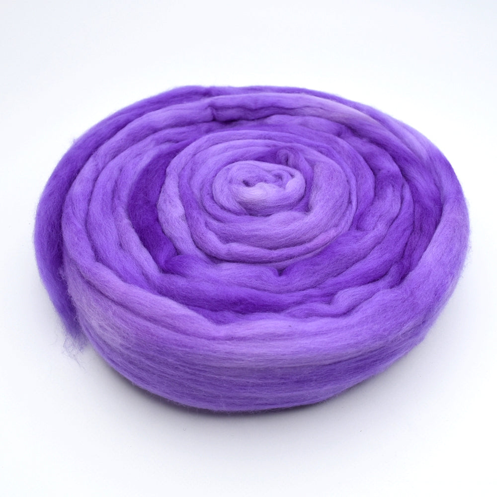 Tasmanian Merino Wool Combed Top Hand Dyed Purple| Merino Wool Tops | Sally Ridgway | Shop Wool, Felt and Fibre Online
