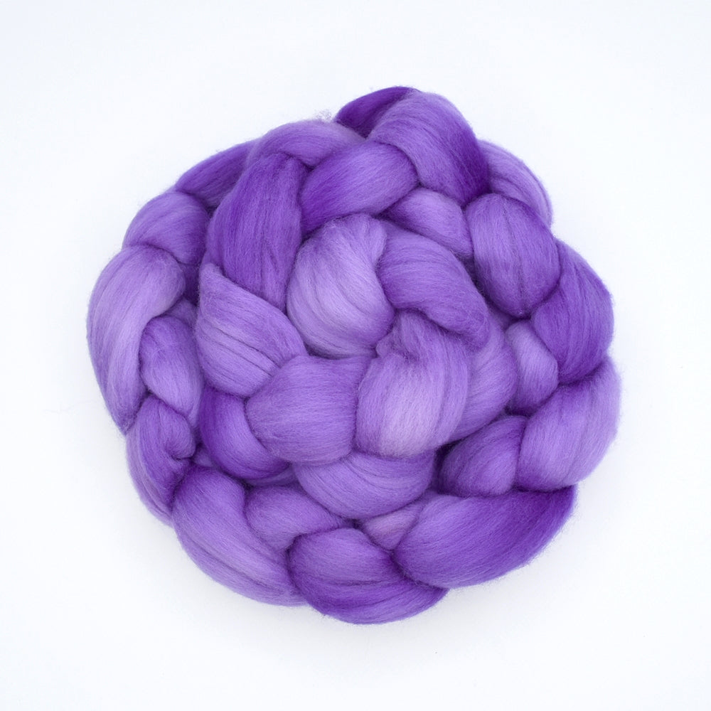 Tasmanian Merino Wool Combed Top Hand Dyed Purple| Merino Wool Tops | Sally Ridgway | Shop Wool, Felt and Fibre Online