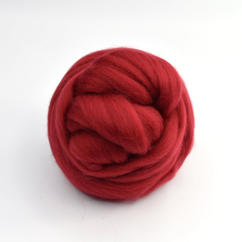 Red DHG Merino Wool Top/Roving Extrafine | Fire | Shop Wool Top Online ...