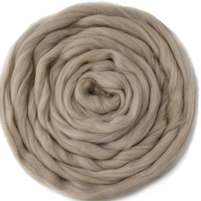 Smokey Brown Merino and Corriedale Blend Combed Wool Top 200 grams| Undyed Wool Roving Top | Sally Ridgway | Shop Wool, Felt and Fibre Online