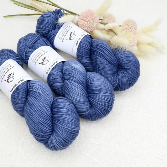 4 ply Supreme Sock Yarn Hand Dyed Denim Blue| Sock Yarn | Sally Ridgway | Shop Wool, Felt and Fibre Online