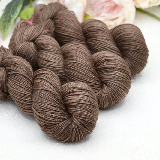 4 ply Supreme Sock Yarn Hand Dyed Milk Chocolate 12876| Sock Yarn | Sally Ridgway | Shop Wool, Felt and Fibre Online