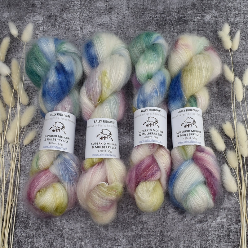 Superkid Mohair & Silk Hand Dyed Bubble Gum| Mohair Silk | Sally Ridgway | Shop Wool, Felt and Fibre Online