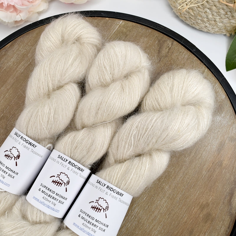 Superkid Mohair & Silk Hand Dyed Milk Maids| Mohair Silk | Sally Ridgway | Shop Wool, Felt and Fibre Online
