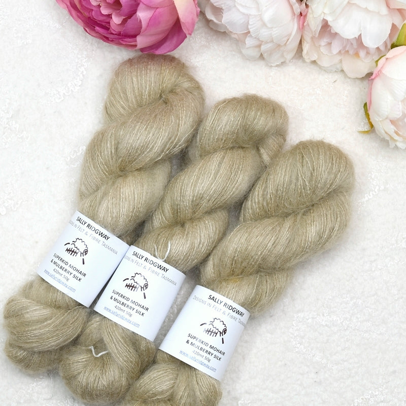 Superkid Mohair & Silk Hand Dyed Mocha| Mohair Silk | Sally Ridgway | Shop Wool, Felt and Fibre Online