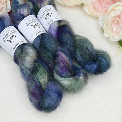Superkid Mohair & Silk Hand Dyed Stormy Sea| Mohair Silk | Sally Ridgway | Shop Wool, Felt and Fibre Online