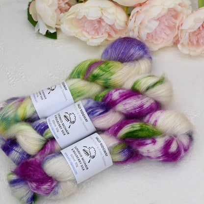 Superkid Mohair & Silk Hand Dyed Summer Garden| Mohair Silk | Sally Ridgway | Shop Wool, Felt and Fibre Online