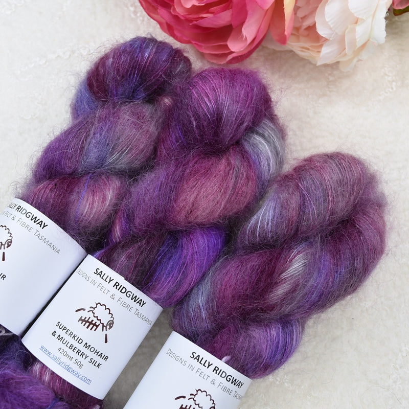 Superkid Mohair & Silk Hand Dyed Tempest| Mohair Silk | Sally Ridgway | Shop Wool, Felt and Fibre Online