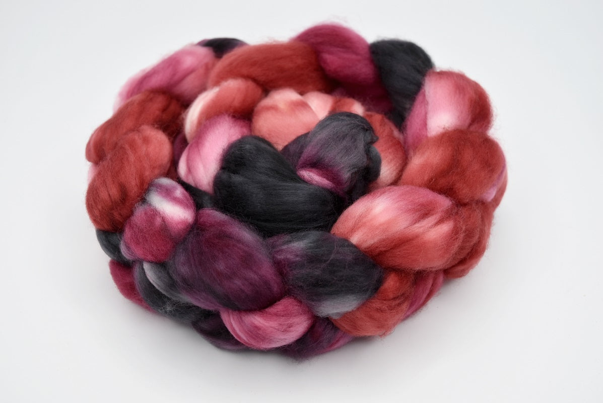 Superwash Tasmanian Merino Wool Top in Velvet Rose| Superwash Merino Wool Tops | Sally Ridgway | Shop Wool, Felt and Fibre Online