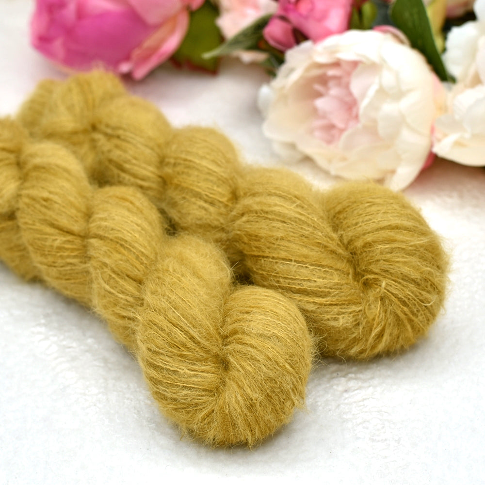 Suri Alpaca Silk Lace Hand Dyed Spiced Ginger| Suri Silk Lace | Sally Ridgway | Shop Wool, Felt and Fibre Online