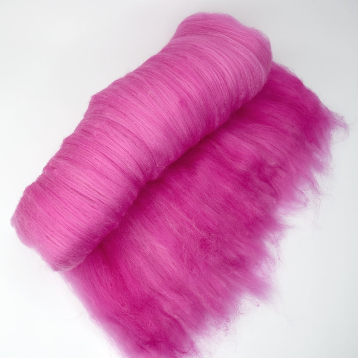 Tasmanian Merino Wool Carded Batts Hand Dyed Hot Pink| Merino Wool Batts | Sally Ridgway | Shop Wool, Felt and Fibre Online