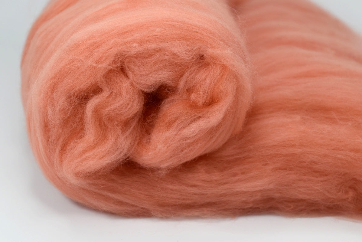 Tasmanian Merino Wool Carded Batts - Peach| Merino Wool Batts | Sally Ridgway | Shop Wool, Felt and Fibre Online