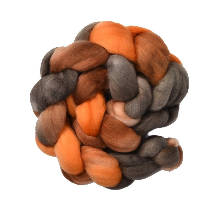 Tasmanian Merino Wool Combed Top (Roving) Baked Pumpkin 13305| Merino wool tops | Sally Ridgway | Shop Wool, Felt and Fibre Online