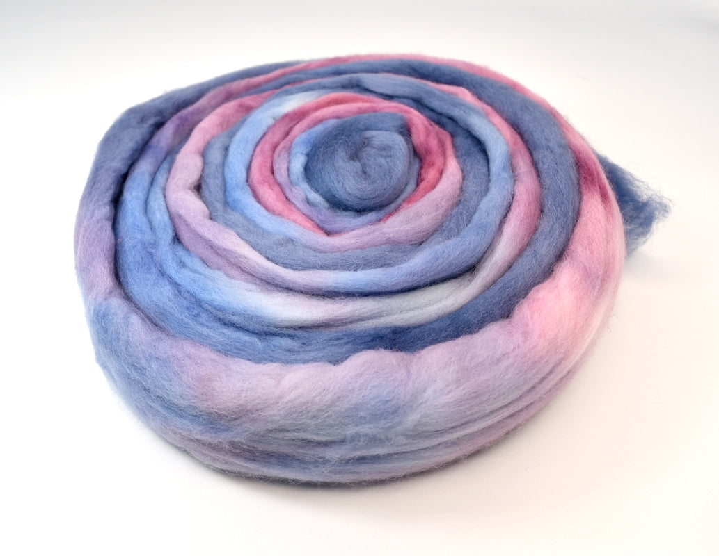 Tasmanian Merino Wool Combed Top (Roving) Blueberry Blush| Merino wool tops | Sally Ridgway | Shop Wool, Felt and Fibre Online
