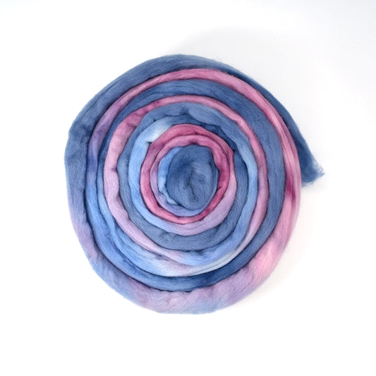 Tasmanian Merino Wool Combed Top (Roving) Blueberry Blush| Merino wool tops | Sally Ridgway | Shop Wool, Felt and Fibre Online