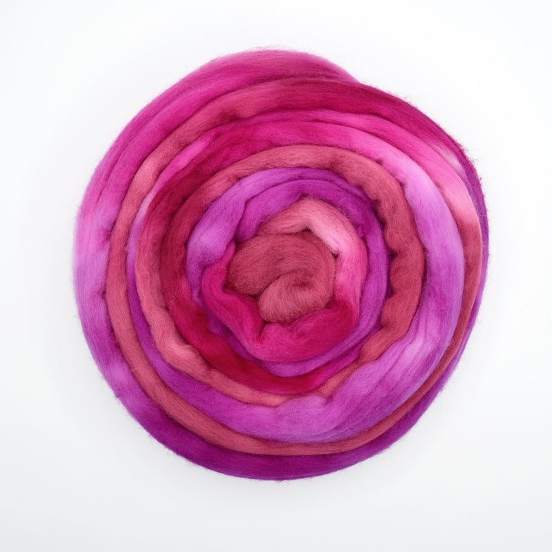 Tasmanian Merino Wool Combed Top (Roving) Crimson Rose| Merino wool tops | Sally Ridgway | Shop Wool, Felt and Fibre Online