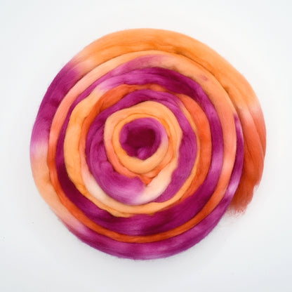 Tasmanian Merino Wool Combed Top in Blood Orange| Merino Wool Tops | Sally Ridgway | Shop Wool, Felt and Fibre Online
