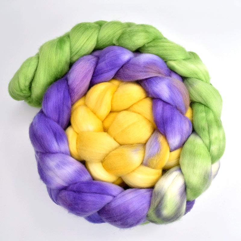 Tasmanian Merino Wool Combed Top (Roving) Iris Flower| Merino wool tops | Sally Ridgway | Shop Wool, Felt and Fibre Online