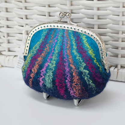 Blue Hand Made Wool Felt Coin Purse 13019-Coin Purse-2-Sally Ridgway Designs in Felt &amp; Fibre
