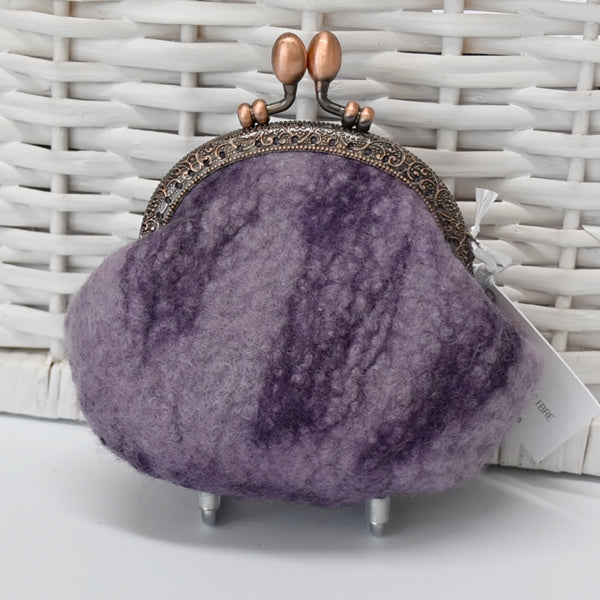 Dusty Purple Hand Made Wool Felt Coin Purse 13020| Coin Purse | Sally Ridgway | Shop Wool, Felt and Fibre Online