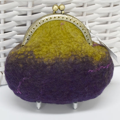 Purple Hand Made Wool Felted Coin Purse 13017| Coin Purse | Sally Ridgway | Shop Wool, Felt and Fibre Online