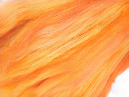 Australian Merino Wool Carded Batts Hand Dyed Yellow Orange 100 g 11751-Merino Wool Batts-1-Sally Ridgway Designs in Felt &amp; Fibre
