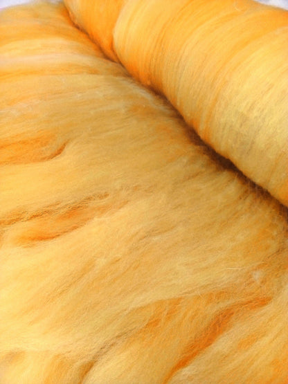 Wool Batts Carded Hand Dyed Australian Merino 18.5u 100 g Mustard Yellow 11752-Merino Wool Batts-3-Sally Ridgway Designs in Felt &amp; Fibre