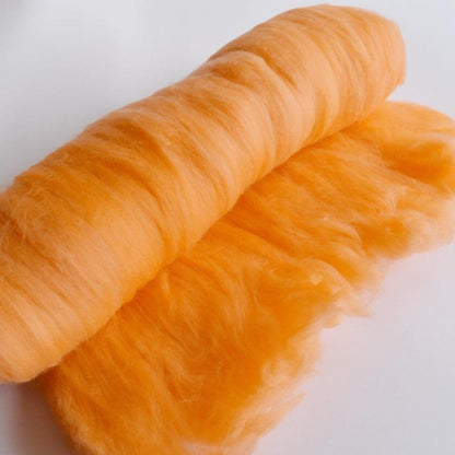 Tasmanian Merino Wool Batts Hand Dyed Citrus Orange 11753-Merino Wool Batts-1-Sally Ridgway Designs in Felt &amp; Fibre